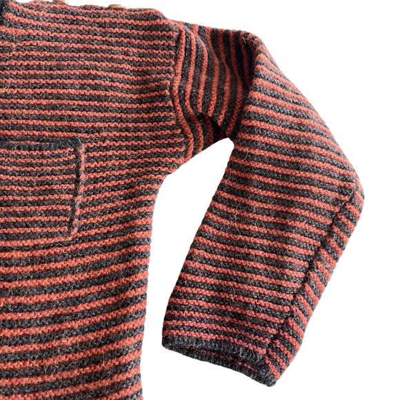 Babe & Tess boys alpaca blend grey burnt orange stripe sweater size 3 - Picture 5 of 7